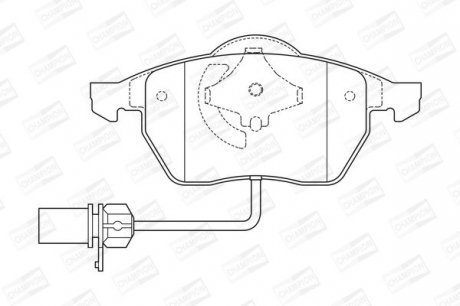 VW Тормозные колодки перед. Audi A6 VW Passat 96- (овальный разъем датчика) Champion 571982CH