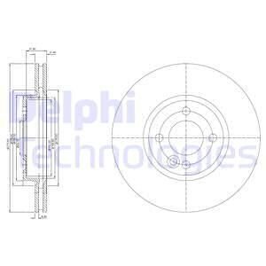 Kpl. tarcz hamulcowych (2 szt.) przód L/P MINI (R50, R53), (R52) 1.4D/1.6 06.01-11.07 Delphi BG3661C