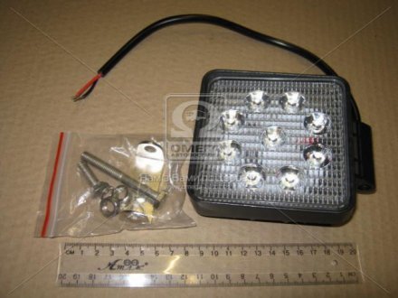 Фара LED квадратная 27W, 9 ламп, 110*164мм, узкий луч 12/24V 6000K (ТМ) Jubana 453701039/453701037