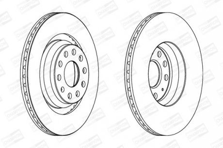 Гальмівний диск задн. A3/CC/Golf/Kodiaq/Leon (06-21) компл. 2шт Champion 562432CH