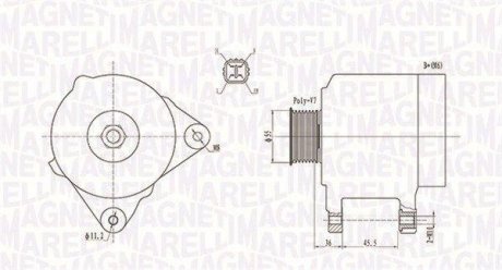 ALTERNATOR 12V TOYOTA AVENSIS 2.0/2.4 2003 -> SZT Magneti Marelli 063731907010