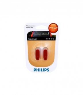 Автомобильная лампа: 12 [В] (к-кт 2шт) WY5W Vision 5W цоколь w2,1x9,5d Blister Philips 40058130 (фото 1)