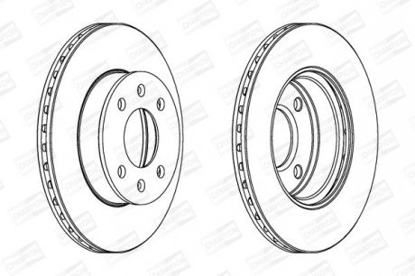 Гальмівний диск пер. i10/Picanto (04-21) компл. 2шт Champion 562428CH