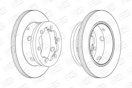 DB Диск тормозной задн. (вентил.) Sprinter 95-06 VW LT 96- (285*22) Champion 567810CH
