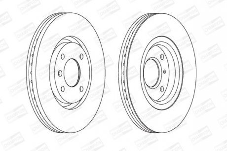Диск тормозной CITROEN C3, C4 PEUGEOT 207, 408 передн., вент. Champion 562129CH