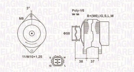 ALTERNATOR 12V TOYOTA YARIS 06-11 1.0 VVT-I SZT Magneti Marelli 063731889010