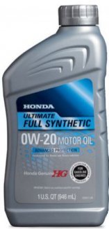 Олива моторна синтетична 0W-20 Ultimate FULL SYNTHETIC, SP/GF-6 (0.936л) HONDA 08798-9037