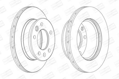Диск тормозной MB SPRINTER,VW LT 28-35, LT 28-46, передн., вент. Champion 569122CH