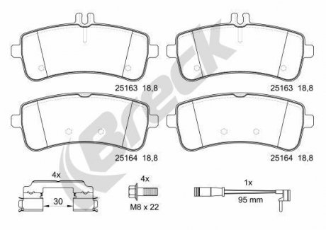 KLOCKI HAM. DB T. AMG/KLASA S W222/C217/A217 4,0-6,0 13- CERAMICZNE BRECK 25163 00 553 00