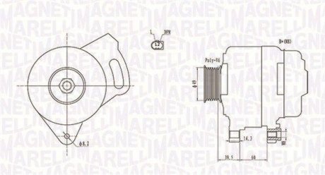 ALTERNATOR 12V VW TRANSPORTER IV 90 -> SZT Magneti Marelli 063731750010