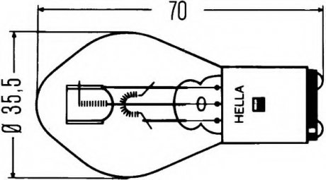Лампа накаливания, основная фара, Лампа накаливания, основная фара HELLA 8GD 002 084-151