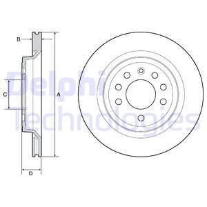 Kpl. tarcz hamulcowych (2 szt.) tył L/P SAAB 9-3X 2.0/2.0ALK 02.09-12.12 Delphi BG4922C