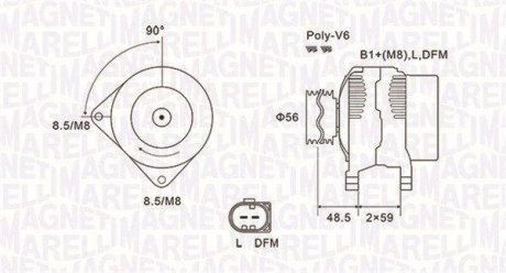 ALTERNATOR AUDI/VW/SEAT/SKODA TDI/SDI SZT Magneti Marelli 063731644010 (фото 1)