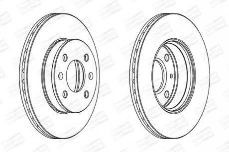 Гальмівний диск пер. Getz/TB/Click 01-12 компл. 2шт Champion 562425CH