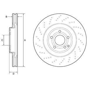 Тормозной диск передний лев./прав. MERCEDES CLS (C218) 3.0D/3.5 01.11- Delphi BG9192C