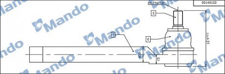 Наконечник рульової тяги CHEVROLET Kalos/Aveo (T200/Т250) "FR "06>> + Mando DSA020622