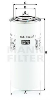 Фільтр палива WDK962/20 MANN-FILTER WDK 962/20