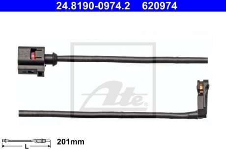 CZUJNIK KLOCK╙W HAM AUDI TT 2.0TFSI 14- PRZ╙D ATE 24.8190-0974.2