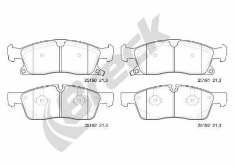Колодки тормозные BRECK 25190 00 551 00