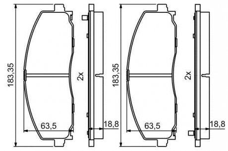 Гальмівні колодки, дискові BOSCH 0 986 494 769