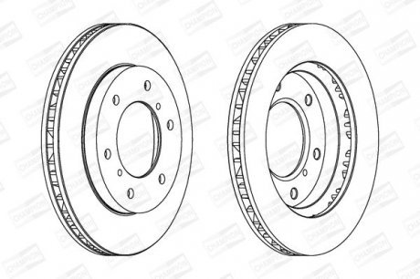 MITSUBISHI Диск тормозной передн.вентилир.Pajero III 00- Champion 562572CH