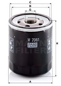 Фильтр масляный двигателя MAZDA 3, 6 1.5-2.2 D, 1.8-2.0 MZR 02- MANN-FILTER W7061 (фото 1)