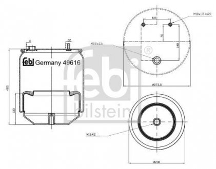 Баллон пневматической рессоры BILSTEIN FEBI 49616