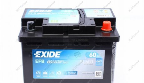 Стартерная аккумуляторная батарея, Стартерная аккумуляторная батарея EXIDE EL600