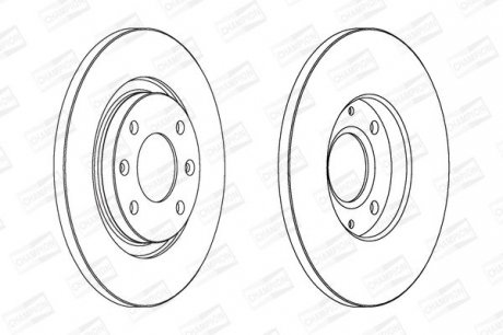 Гальмівний диск перед. Berlingo/Partner 96-02 (266x13) (невентильований) компл. 2шт Champion 562044CH
