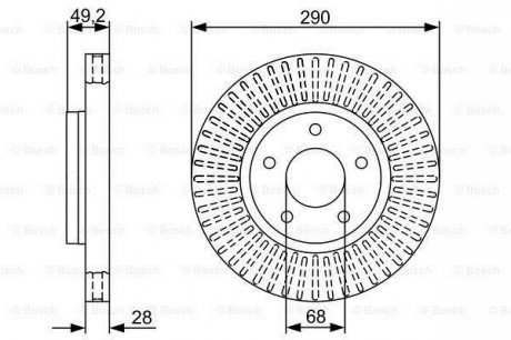 Гальмівний диск NISSAN Quest/Pathfinder \\F \\3,5 \\03>> BOSCH 0986479V48 (фото 1)