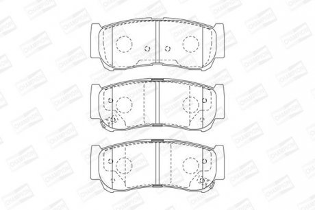 Колодка торм. диск. HYUNDAI SANTA FE, задн. Champion 572608CH