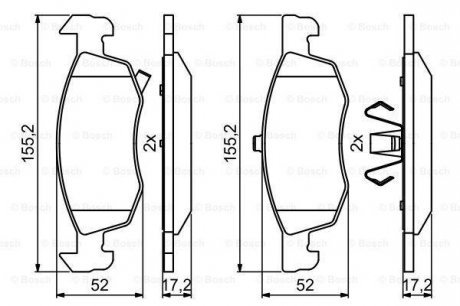 Гальмівні колодки, дискові BOSCH 0 986 494 824