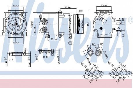Компресор FORD GALAXY III (CA1) (06-) 1.6 EcoBoost NISSENS Nissens A/S 890216
