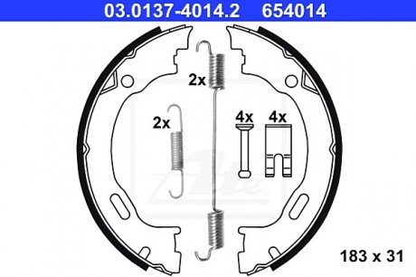 Комплект тормозных колодок, стояночная тормозная система ATE 03.0137-4014.2