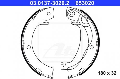 Комплект тормозных колодок, стояночная тормозная система ATE 03.0137-3020.2