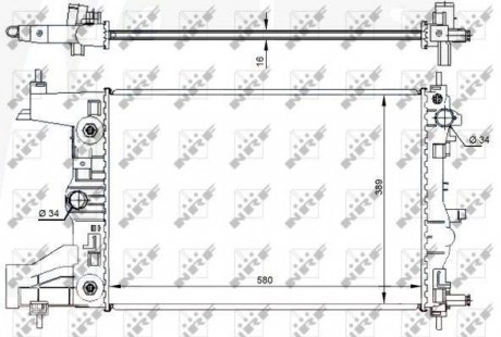 Радиатор двигателя (automatyczna) CHEVROLET CRUZE 1.6/1.8 05.09- NRF 59144