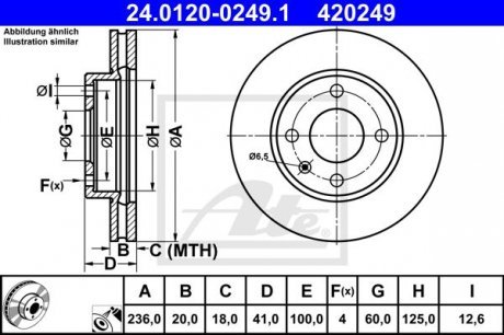 TARCZA HAM OPEL KARL 1.0 15- PRZ╙D ATE 24.0120-0249.1