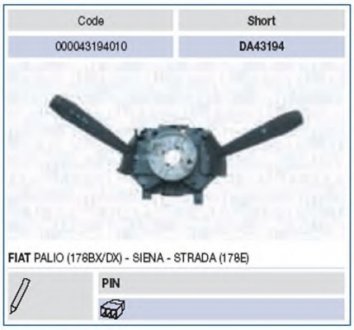 Выключатель на колонке рулевого управления Magneti Marelli 000043194010