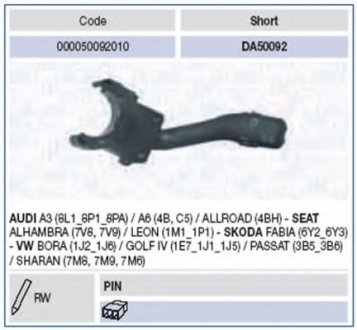 Выключатель на колонке рулевого управления Magneti Marelli 000050092010