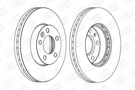 Гальмівний диск перед. T5 03- (R16) (308x29,5) (вент.) Champion 562234CH1