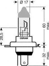 Автомобильная лампа: H4 12V 60/55W P43t ULTRA LIFE OSRAM 4008321416230 (фото 1)