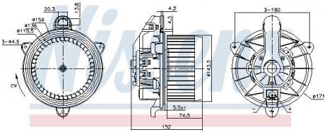 Вентилятор FORD B-MAX (CB2) (12-) 1.0 EcoBoost NISSENS Nissens A/S 87495