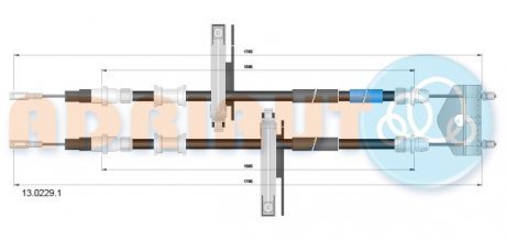 FORD Трос ручн.тормоза лев./прав. Focus 99- Adriauto 1302291