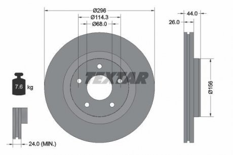 TARCZA HAMULCOWA PRO+ NISSAN PULSAR LIFTBACK C13 15> Textar 92285905