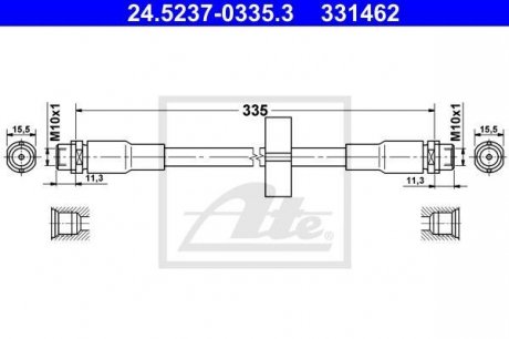 Шланг гальмівний AUDI ALLROAD 00- ATE 24.5237-0335.3