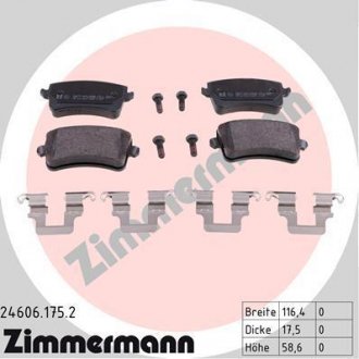 Комплект тормозных колодок, дисковый тормоз ZIMMERMANN 24606.175.2