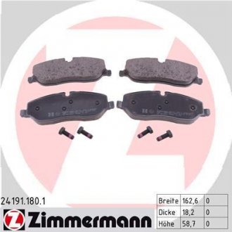 Комплект тормозных колодок, дисковый тормоз ZIMMERMANN 24191.180.1