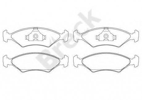 Комплект тормозных колодок, дисковый тормоз BRECK 20753 00 701 00