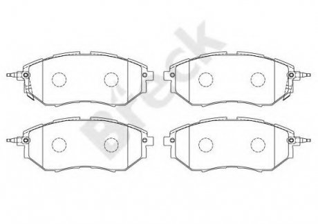 Комплект тормозных колодок, дисковый тормоз BRECK 24222 00 701 10