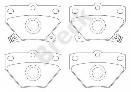 Комплект тормозных колодок, дисковый тормоз BRECK 23521 00 704 10